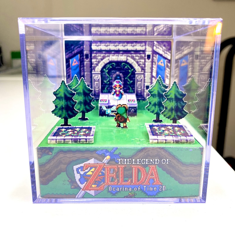 Zelda Ocarina of Time Cube Diorama PDF TEMPLATE 3D Videogame Etsy
