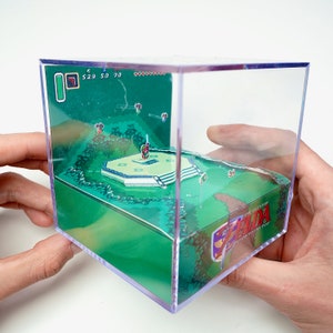 Zelda A Link To The Past Master Sword Diorama Cube - DIY Papercraft Shadowbox - Zelda Retro Gamer Gift - Video Game Decor - Template image 3
