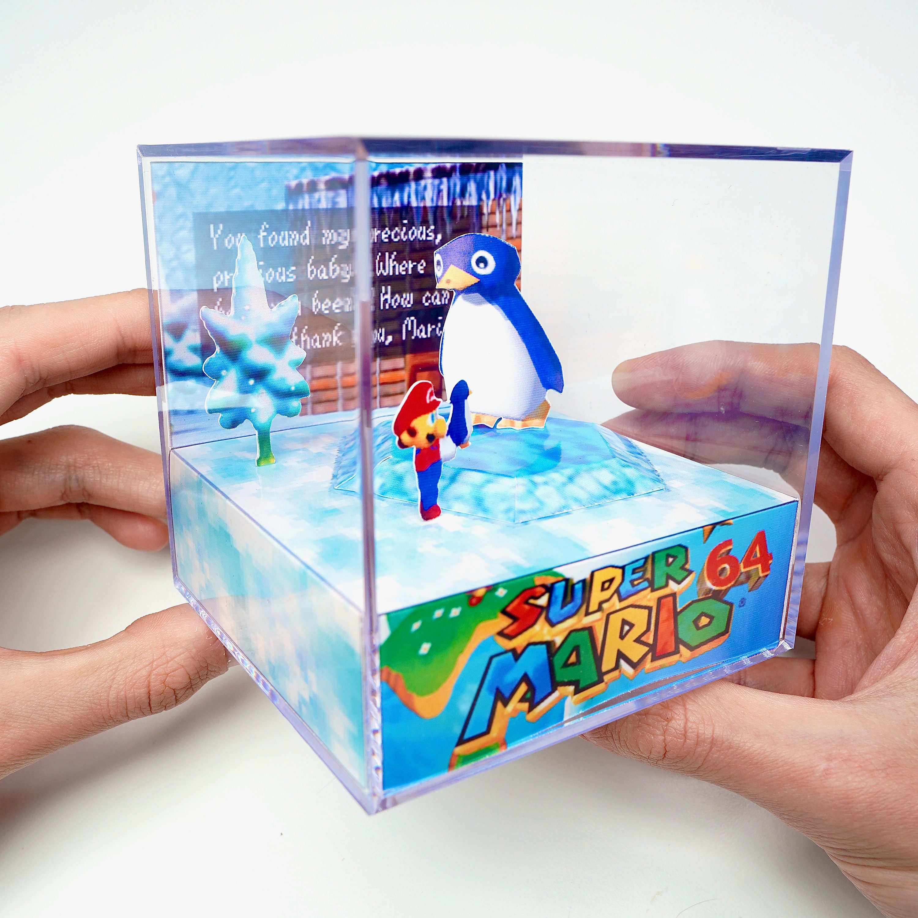 スーパーマリオ64 ペンギンジオラマキューブ - DIY ペーパークラフト