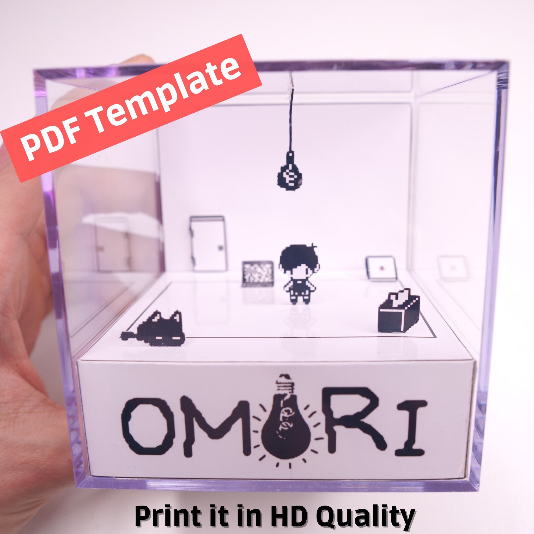 OMORI White Space 3D Cube Diorama PDF Template Omori Acrylic Etsy Canada