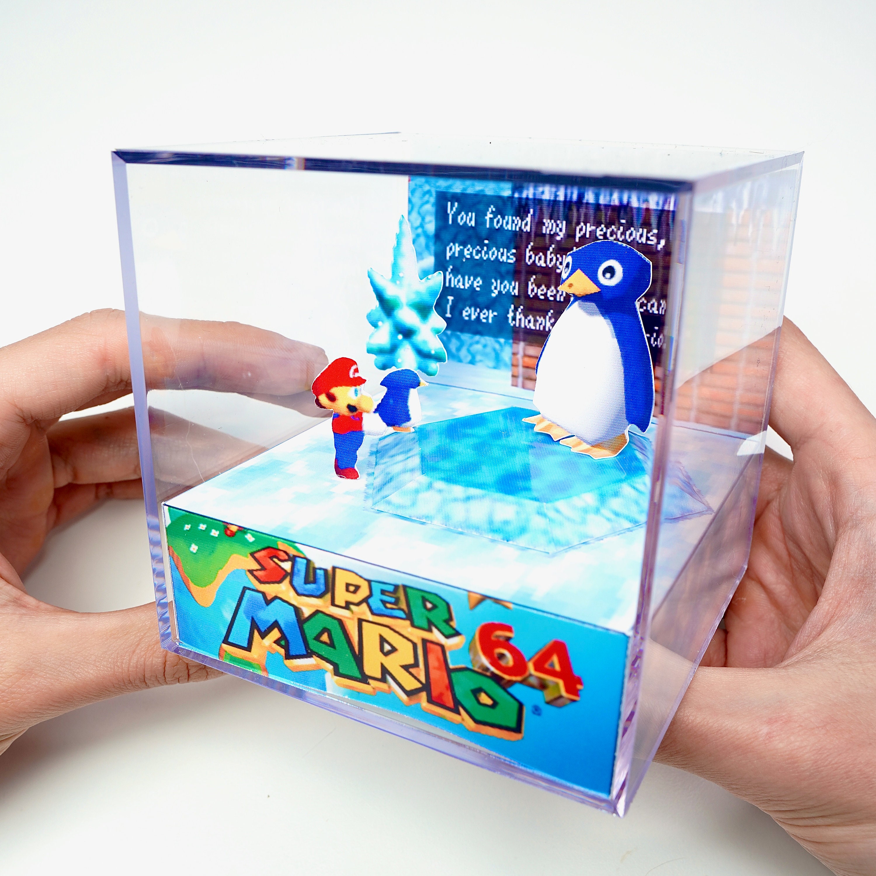 スーパーマリオ64 ペンギンジオラマキューブ - DIY ペーパークラフト