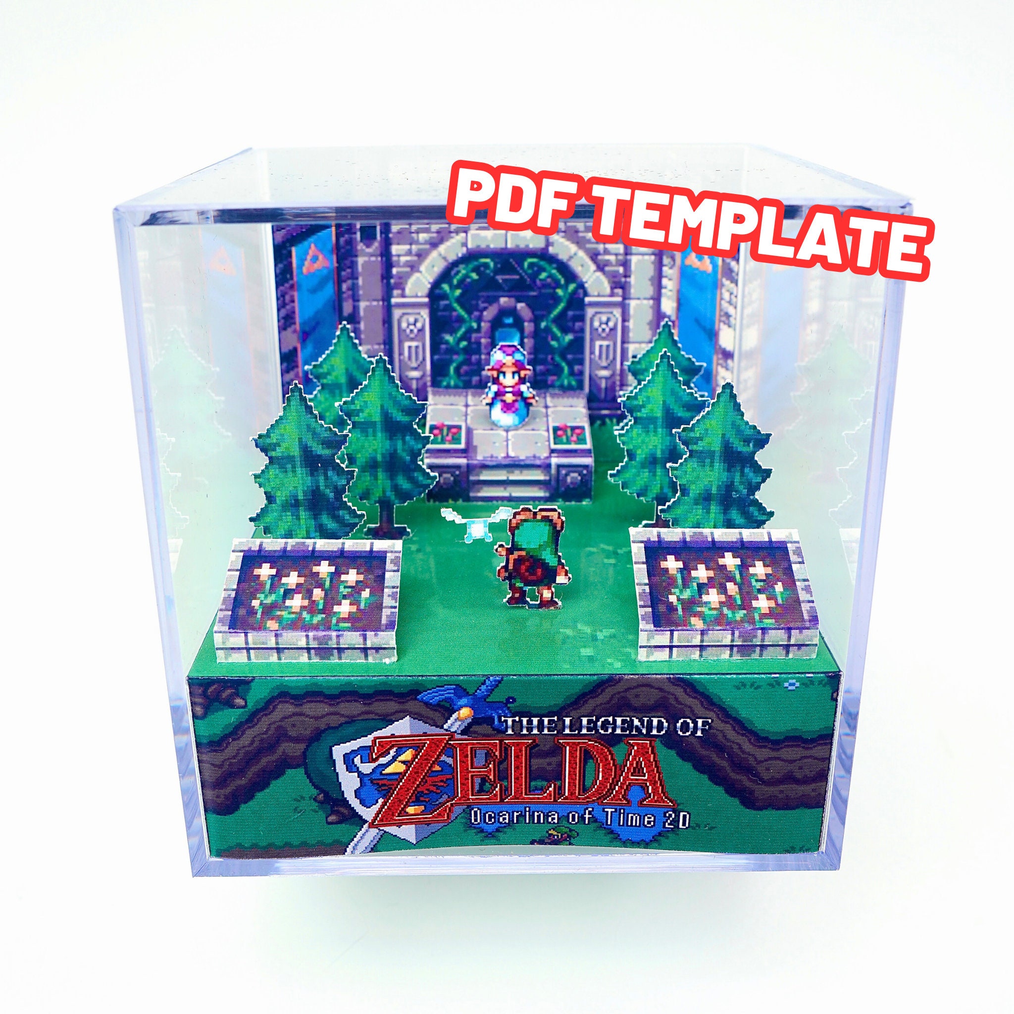 Zelda Ocarina of Time Cube Diorama 3D Videogame Gift for 