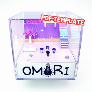 Omori Neighbors Room - Diorama Cube DIY Papercraft Shadowbox - Omori Retro Gamer Gift - Video Game Decor - Template