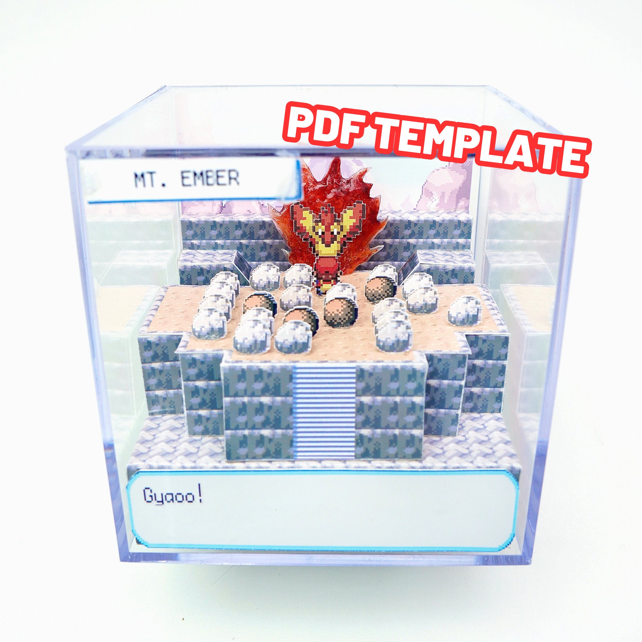 Diorama Cube PDF Template Pokémon Heartgold (Instant Download) 