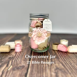 Overcomer Jar: 25 NIV Bible passages, Encouragement Gift