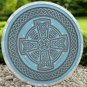 Celtic Cross Viking Shield: Custom Wooden Norse Shield