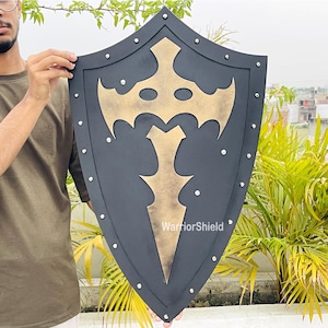 Medieval Heater Shield - Handcrafted Wooden Heater Shield Best For Cosplay and Home Decor
