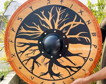 Tree Of Life Viking Shield - Handmade Wooden Shield