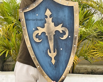 Handcrafted Wooden Templar Knight Shield - Medieval Replica