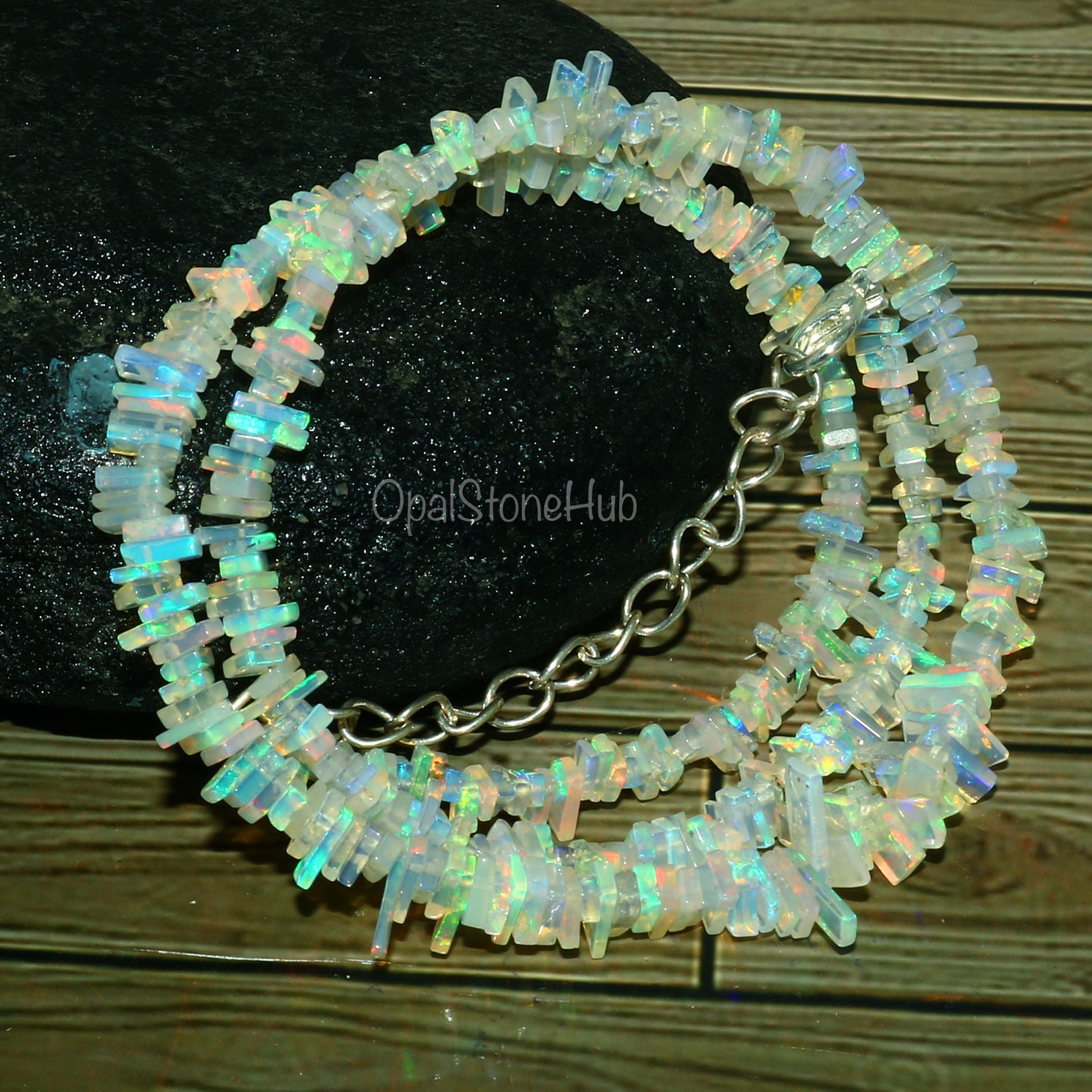 Natural Ethiopian Welo Fire Opal Square Beads Necklace 16 Inches ...
