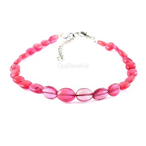 Natural Ruby Beads Bracelet, Genuine Ruby Nuggets Beads Bracelet, Unheated Ruby Beads Bracelet, Handmade Jewelry, Gifted Jewelry