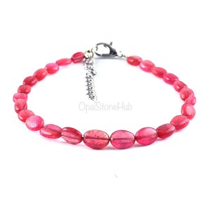 Natural Ruby Beads Bracelet, Genuine Ruby Nuggets Beads Bracelet, Unheated Ruby Beads Bracelet, Handmade Jewelry, Gifted Jewelry