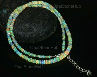 AAA+++ Opal 16 Inches Necklace, Natural Ethiopian Welo Opal Beads, Ethiopian Opal Necklace, Fire Opal, Opal Necklace, Welo Opal Beads #200