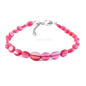 Natural Ruby Beads Bracelet, Genuine Ruby Nuggets Beads Bracelet, Unheated Ruby Beads Bracelet, Handmade Jewelry, Gifted Jewelry