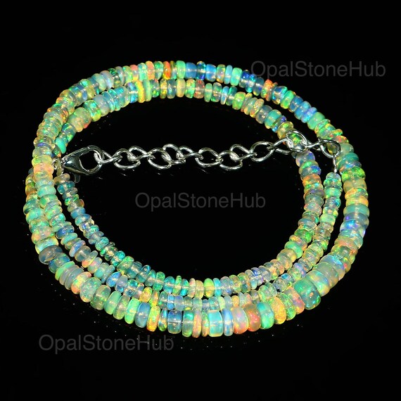 AAA+ Natural Ethiopian Welo Fire Opal Gemstone Beads - 16" Strand, Multi-Color Flash