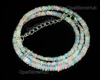 Lond Strand Ethiopian 18 Inches Necklace, Natural Welo Opal Beads, Ethiopian Opal Necklace, Fire Opal, Opal Necklace, Welo Opal Beads,  #223