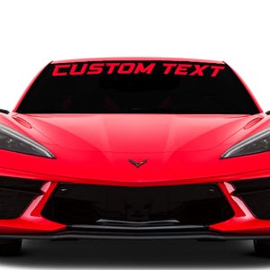 Custom Text Windshield Banner Decal Fits Chevy Corvette