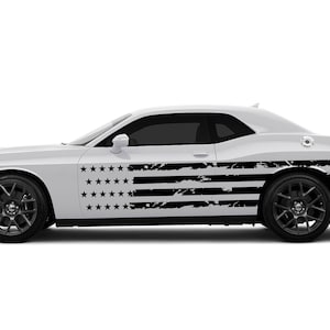Stripes and Stars Large Vinyl Decal Graphics Fits Dodge Challenger sxt rt gt srt scatpack