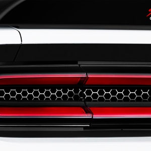 Solid Honeycomb Brake Light/Reverse Light Decal Overlay Fits Dodge Challenger SXT RT SRT Scatpack