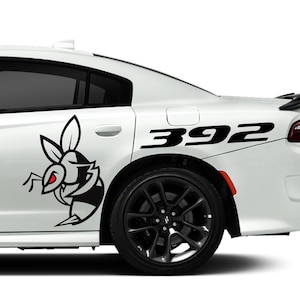 Angry Bee with Custom Text Side Vinyl Graphics Fits Dodge Charger