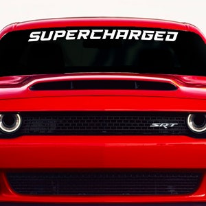 Supercharged Windshield Decal Fits Dodge Challenger sxt rt gt srt scatpack