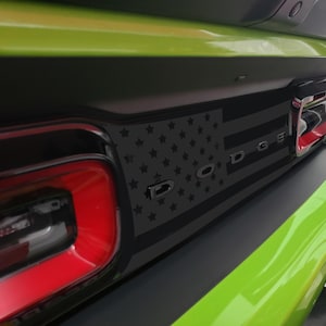 Solid USA Flag Taillight Divider Decal with Emblem Letter Cutout- Fits Dodge Challenger Taillights