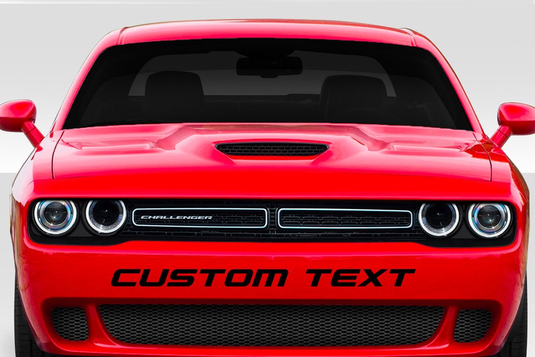 Custom Text Front Bumper Vinyl Decal Fits Dodge Challenger Sxt Rt Gt ...