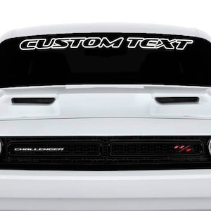 Custom Outlined Text Windshield Banner Decal  Fits Dodge Challenger sxt rt gt srt scatpack