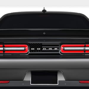 Solid USA Flag Taillight Divider Decal with Emblem Letter Cutout Fits Dodge Challenger sxt gt rt srt scatpack