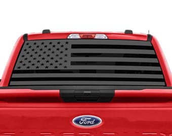 Décalcomanie en vinyle pour lunette arrière drapeau américain SUV Silverado Sierra Ram Universal trucks