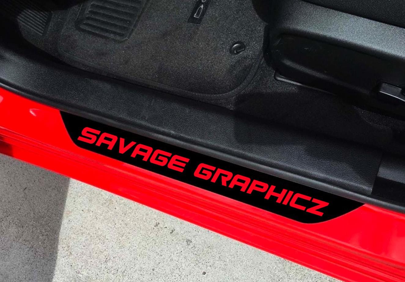 Custom Text Door Sill Decals Fits Dodge Challenger Sxt Rt Gt Srt