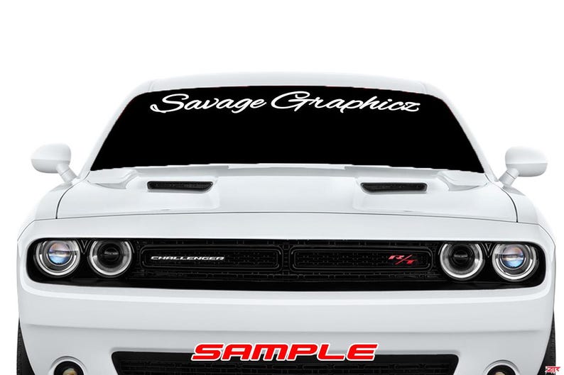 Custom Script Text Windshield Banner Decal Fits Dodge Challenger Sxt Gt ...