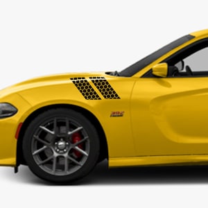 Solid Honeycomb Fender Hash Mark Dual Stripes Decals Fits Dodge Charger sxt rt gt srt scatpack
