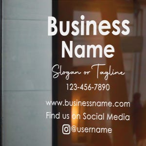 Customizable Storefront Business Name or Logo Vinyl Window Decal