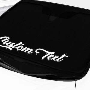 Windshield Custom Dripping Script Text Vertical Banner Decal
