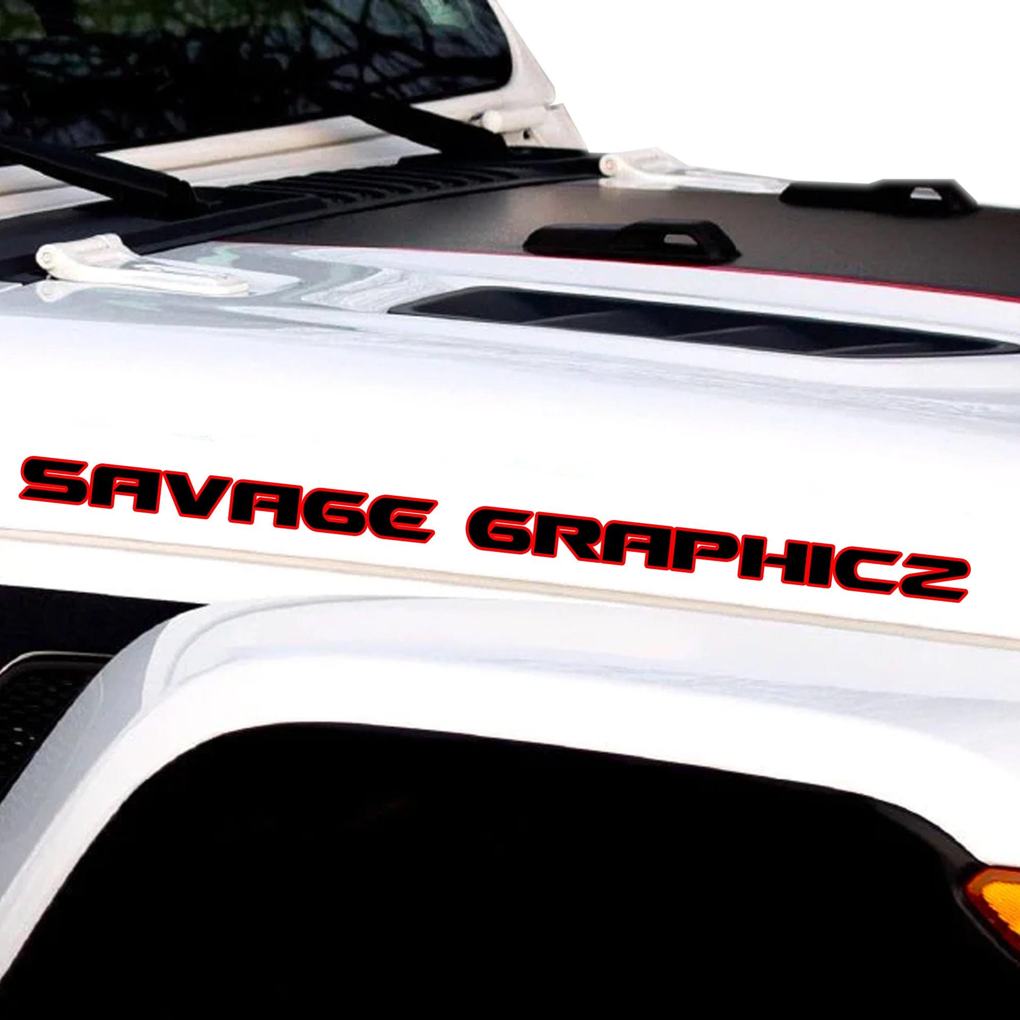 Unique Graphix Custom Jeep Decals - JL Style 2 Color 30in Hood & Side Vinyl