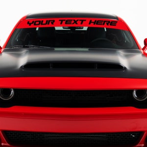 Cutout Custom Text Windshield Banner Decal Fits Dodge Challenger sxt rt gt srt scatpack demon hellcat