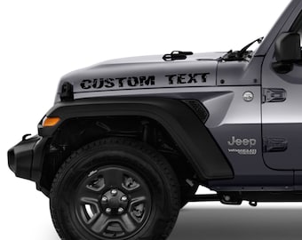 Custom Text Hood Distressed Mud Text Decals Fits Jeep Yj Tj Cj Jl Jk