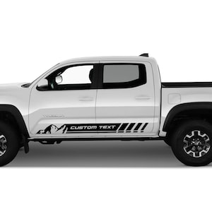 Mountain Rocker Panel Custom Text Stripes Vinyl Decals Off Road 4x4 Fits Toyota Tacoma
