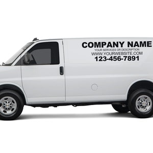1 Single Colored Side Van,Car, Truck Custom Vinyl Decal Lettering Sticker Business Sign Vehicle Commercial Signage