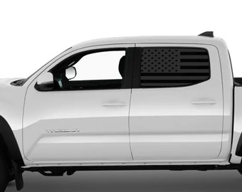 Rear Back Middle and Side Window American Flag Vinyl Decal Stickers Fits 2016-2022Toyota Tacoma