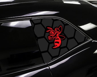 Angry Hornet Third Window Decals Fits Dodge Challenger sxt gt rt srt scatpack