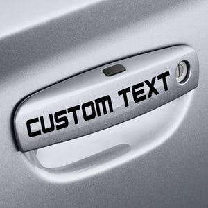 Door Handle Decals with Custom Text Fits Dodge Challenger sxt rt gt srt scatpack