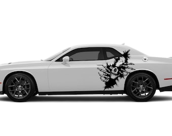 Extra Large Reaper Skull Body Side Vinyl Decal Graphics Fits Dodge Challenger sxt rt gt srt scatpack