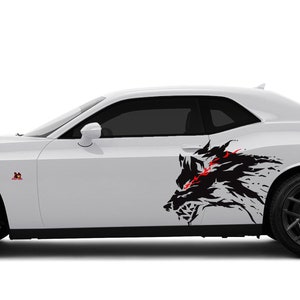 Angry Wolf Vinyl Decal Graphics Fits Dodge Challenger sxt rt gt srt scatpack