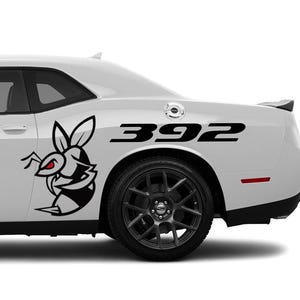 Angry Bee with Custom Text Side Vinyl Graphics Fits Dodge Challenger