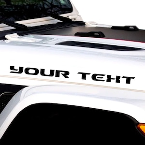 Custom Text Style Hood  Outlined Vinyl Decals Fits Jeep Yj Tj Cj Jl Jk