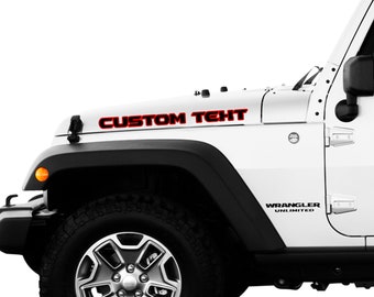 Custom Text Hood Outlined 2 Colored Decals Fits Jeep Yj Tj Cj - Etsy Custom Text Hood Outlined 2 Colored Decals Fits Jeep Yj Tj Cj - Etsy