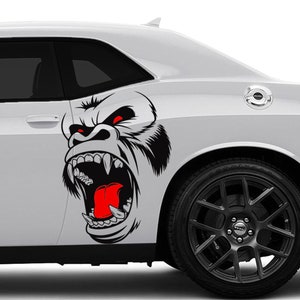 Large Angry Ape Side High-Quality Vinyl Decal Graphics Fits Dodge Challenger sxt rt gt srt scatpack