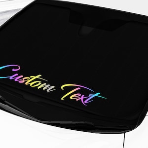 Windshield Custom Script Text Vertical Banner Decal